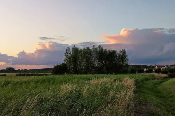 Hermoso Atardecer Campo — Foto de Stock