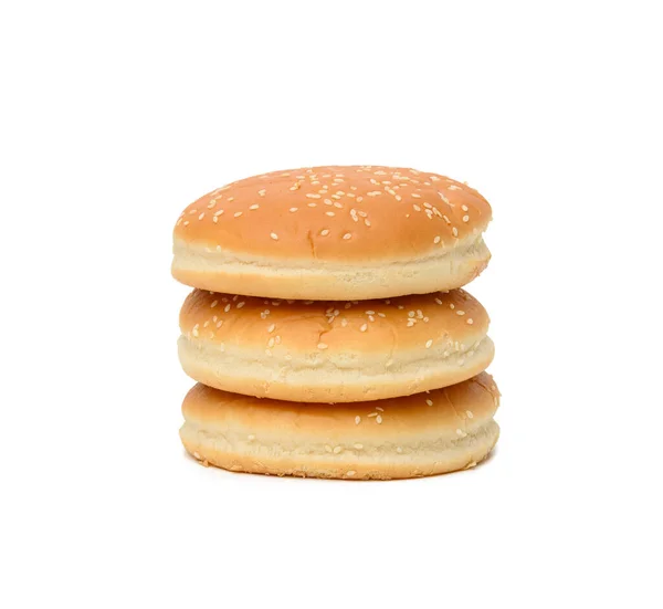 Beyaz Arkaplanda Izole Edilmiş Hamburgerler Yığını — Stok fotoğraf