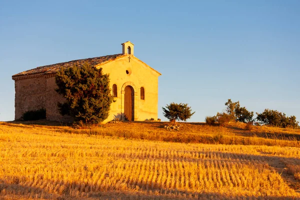 Kapelle Mit Lavendelfeld Plateau Valensole Provence Frankreich — Stockfoto
