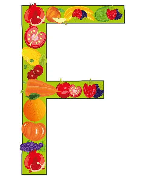 딸기와 딸기를 곁들인 알파벳 — 스톡 사진
