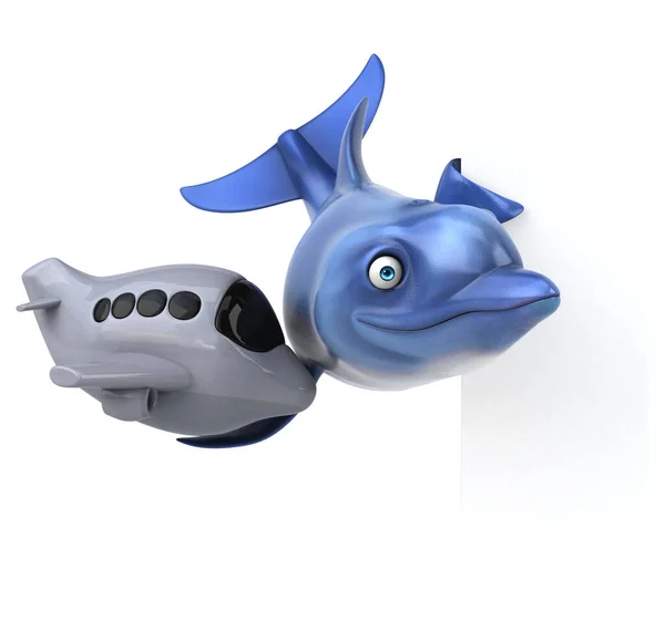 Fun Cartoon Character Fish Illustration — Stock Photo, Image