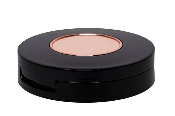 Makeup Products Closeup Elegant Closed Box Brown Eyebrow Powder Isolated — Stock Photo, Image