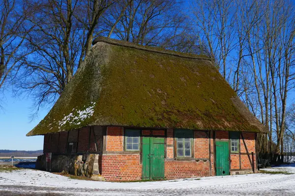 Ancienne Maison Bois Dans Village — Photo