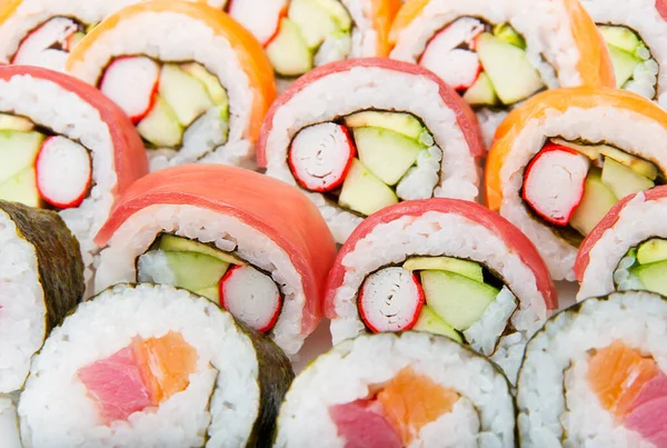 Sushi Łososiem Awokado — Zdjęcie stockowe