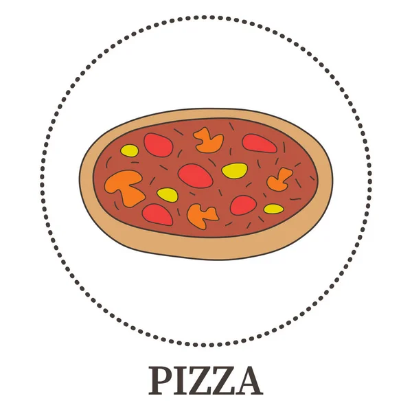 Abstracte Pizza Met Peperoni Verschillende Soorten Sauzen Kaas Vector Illustratie — Stockfoto