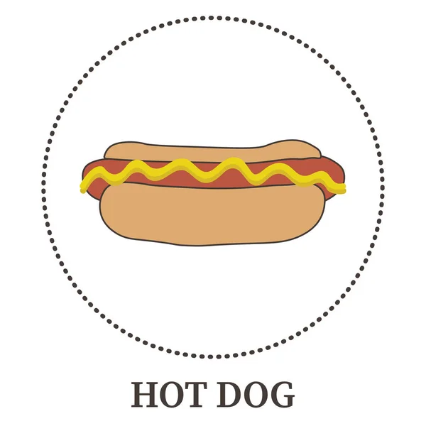 Hot Dog Réaliste Sur Fond Blanc Illustration Vectorielle — Photo