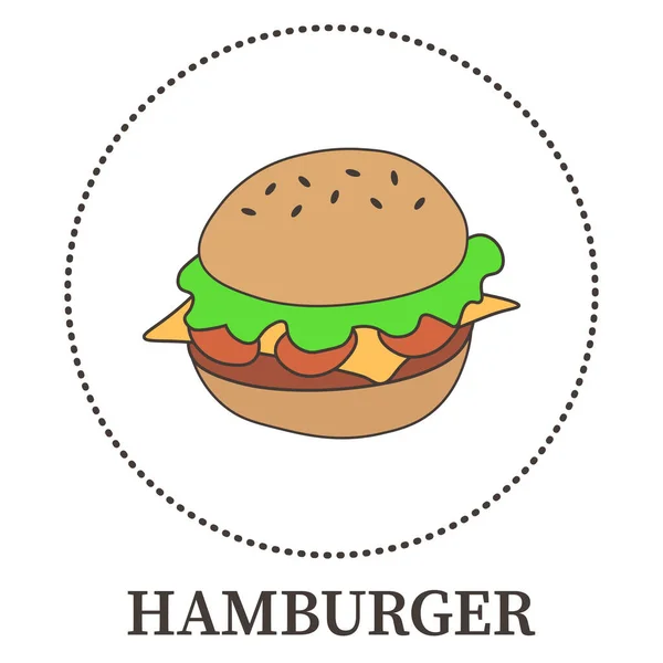 Abstrakt Stor Hamburgare Vit Bakgrund Vektor Illustration — Stockfoto