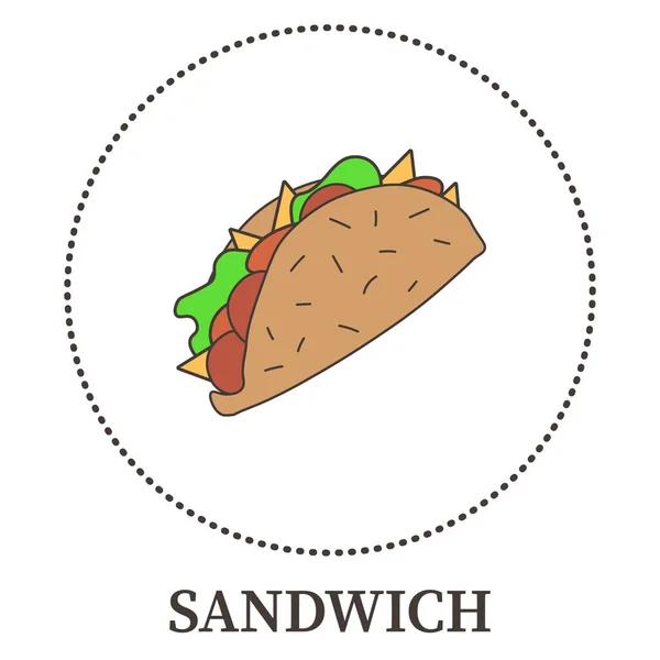Abstraktes Großes Sandwich Pita Auf Weißem Hintergrund Vektorillustration — Stockfoto