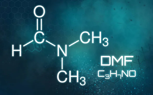 Fórmula Química Dimetilformamida Sobre Fundo Futurista — Fotografia de Stock