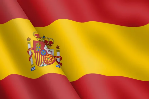 Flagga Spanien Vinkar Vinden Illustration — Stockfoto