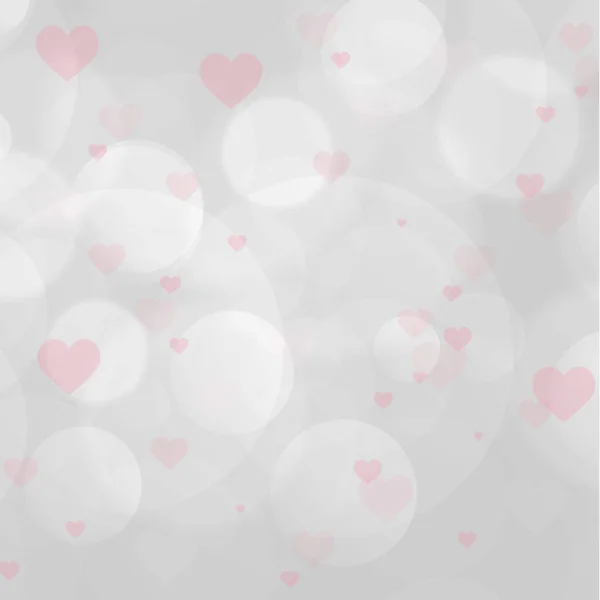 Білий Сірий Фон Боке Сердечками Векторні Ілюстрації — стокове фото