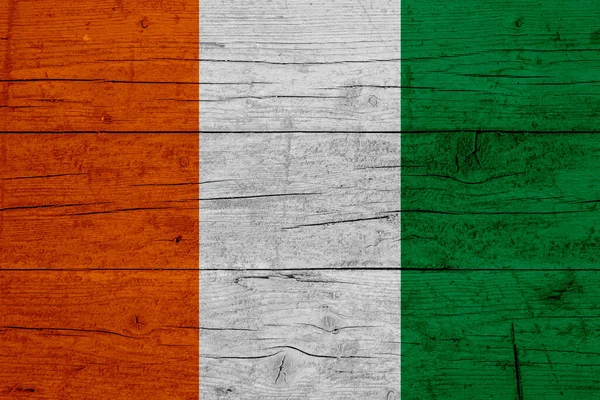 Bandeira Cote Ivoire Textura Madeira Bandeira Cote Ivoire — Fotografia de Stock