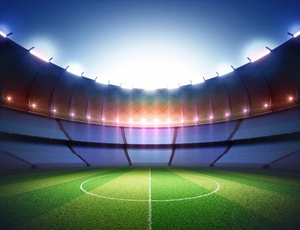 Иллюстрация Футбольного Стадиона Футбольным Полем — стоковое фото
