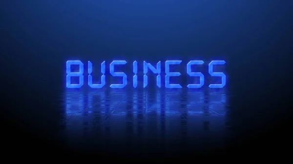 Вплив Відбиття Структуровану Поверхню Розмиті Сині Написи Business Освітлені Фоні — стокове фото