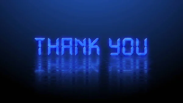 Reflection Effects Structured Surface Blurred Blue Lettering Thank You Illuminated — Stock Photo, Image