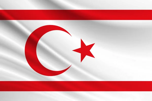 北塞浦路斯土耳其共和国国旗 北塞浦路斯土耳其共和国国旗的面料质地 — 图库照片