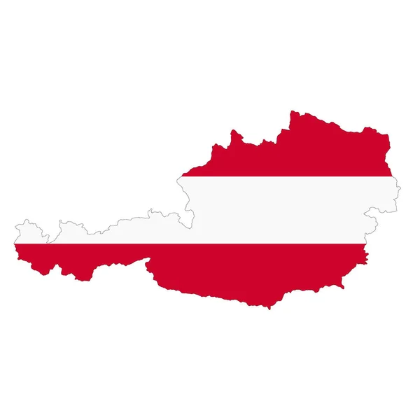Mapa Áustria Sobre Fundo Branco Com Caminho Recorte — Fotografia de Stock