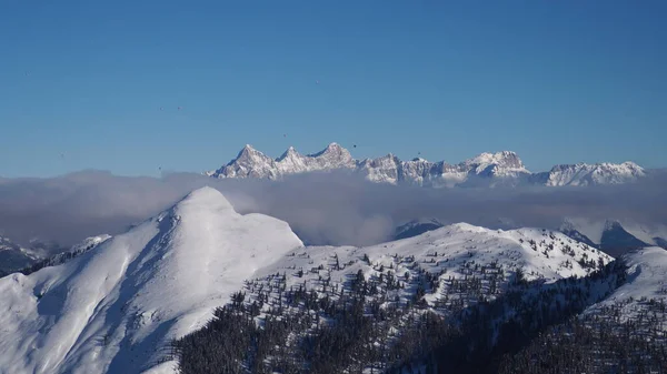Peaks Panorama Beautiful Sunny Winter Day Zauchensee Austria — Stock Photo, Image