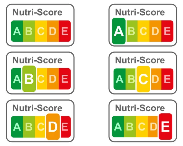 Darstellung Der Lebensmittelkennzeichnung Durch Den Nutri Score Auf Weiss — Stock Fotó