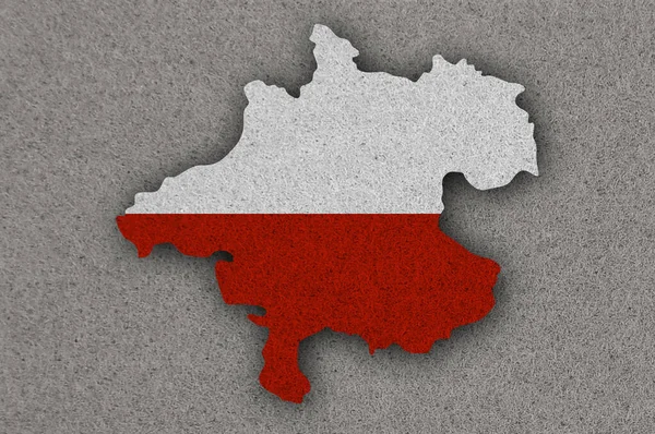 Погляд Карту Прапор Верхньої Австрії — стокове фото