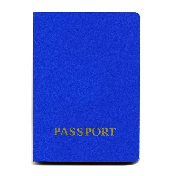 Pasaporte Con Cubierta Azul Aislado Sobre Fondo Blanco —  Fotos de Stock