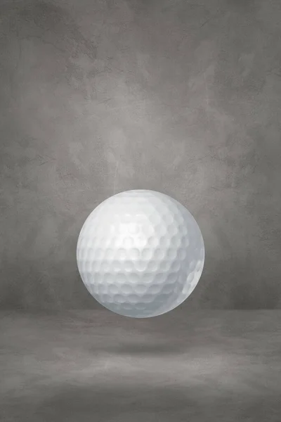 Vit Golfboll Isolerad Betong Studio Bakgrund Illustration — Stockfoto