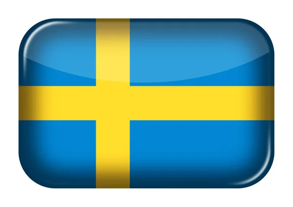 Sweden Web Icon Rectangle Button Clipping Path Illustration — Stock Photo, Image