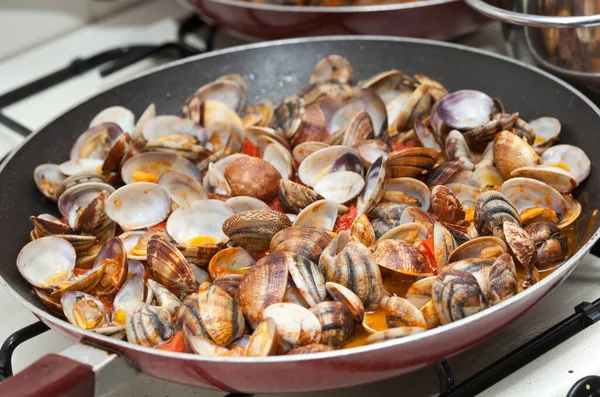 Seafood Paella Clams Mussels — Stock Photo, Image