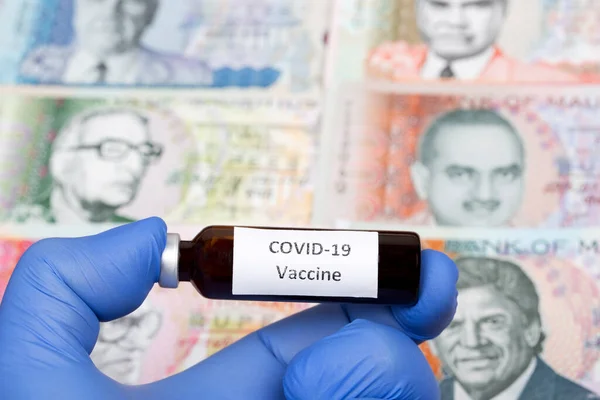 Vacina Contra Covid Contexto Dinheiro Queniano Xelim — Fotografia de Stock