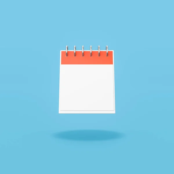 Oranžový Bílý Jednodenní Kalendář Prázdným Datem Plochém Modrém Pozadí Stínovým — Stock fotografie