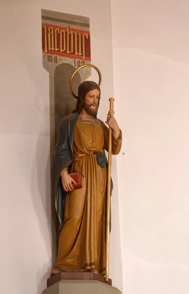 Statuia Sfântului Iacob Cel Mare Din Biserica Parohială Petru Pavel — Fotografie, imagine de stoc
