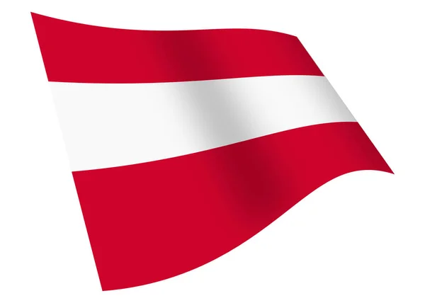 Австрия Размахивая Флагом Иллюстрация Изолированы Белом Обрезкой Пути — стоковое фото