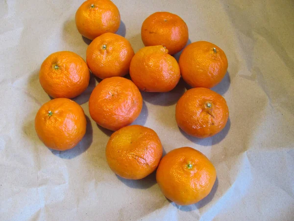 Fresh Ripe Tangerines White Background — Stock Photo, Image