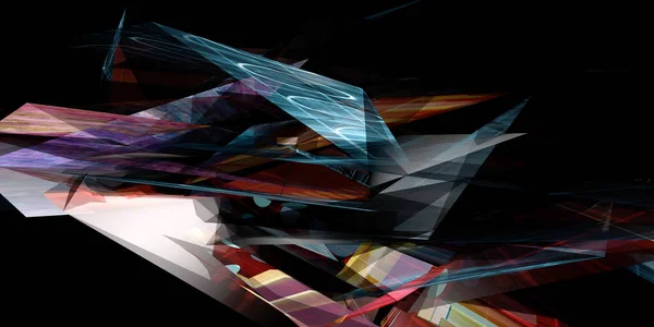抽象的なデジタル フラクタル コンピュータによる3Dイラスト — ストック写真