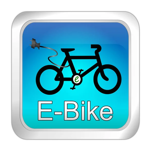 Кнопка Електронного Велосипеда Синя Ілюстрація — стокове фото
