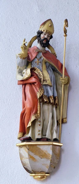 Άγαλμα Του Αγίου Στην Εκκλησία Του Αγίου Lawrence Στο Kleinostheim — Φωτογραφία Αρχείου