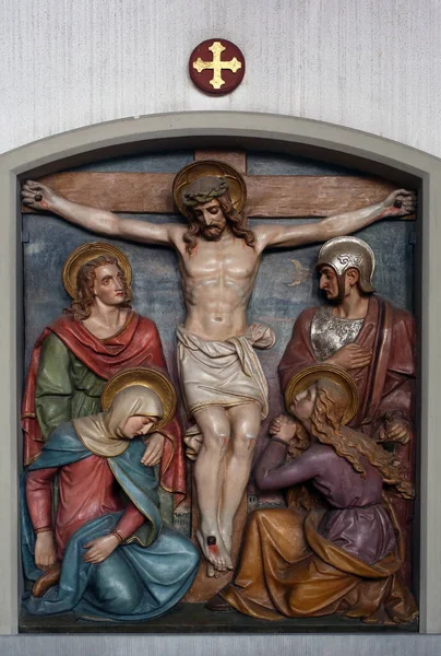 Jésus Meurt Sur Croix 12E Chemin Croix Église Paroissiale Saint — Photo