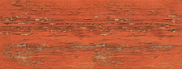 Оранжевая Окрашенная Сильно Выветриваемая Древесина Горизонтальной Текстурой Панорамный Крупный План — стоковое фото