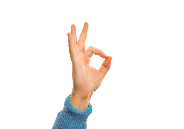 Mão Homem Mostrando Gesto Dedo — Fotografia de Stock