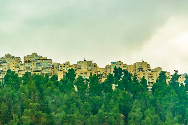 Stor Urbanisering Kullen Landskap Scen Jerusalem Stad Mellanöstern — Stockfoto