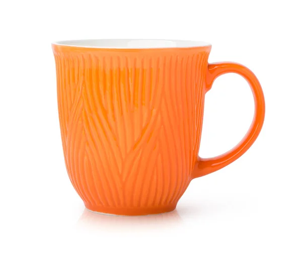 Taza Naranja Aislada Sobre Fondo Blanco — Foto de Stock