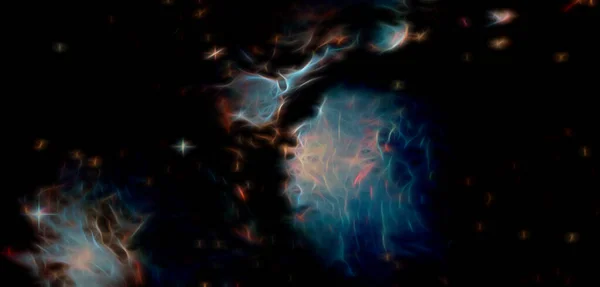 Fraktalny Abstrakcyjny Kosmos Tło Galaktyki Elementy Tego Obrazu Dostarczone Przez — Zdjęcie stockowe