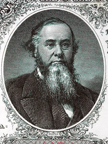 Edwin Stanton Portrait Old American Money — Stock Photo, Image