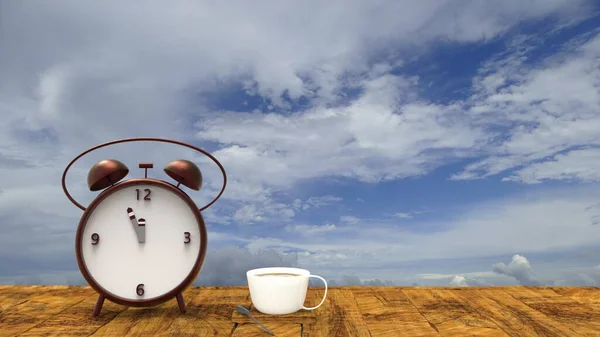 ヴィンテージ古典的な目覚まし時計 時間管理コンセプトの3Dレンダリング — ストック写真