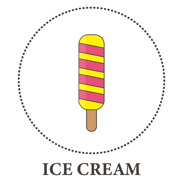 Realistic Ice Cream Popsicle Stick White Background Vector Illustration — Stock Photo, Image