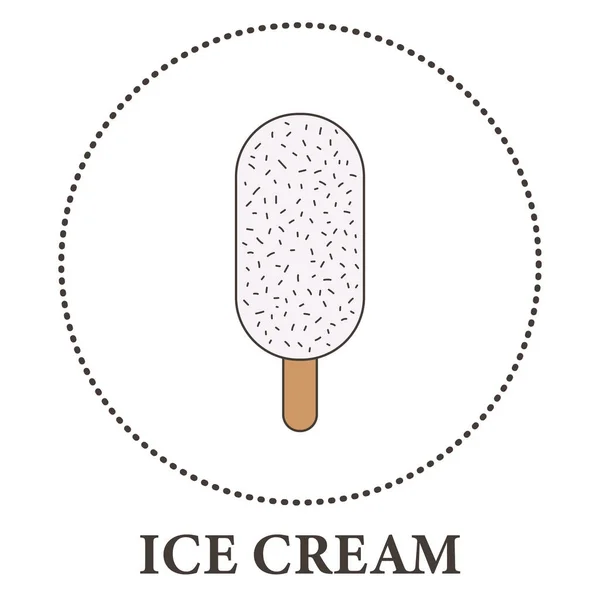 Реалистичное Мороженое Палочке Эскимо Белом Фоне Векторная Иллюстрация — стоковое фото