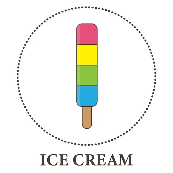 Ρεαλιστικό Παγωτό Ξυλάκι Λευκό Φόντο Vector Illustration — Φωτογραφία Αρχείου