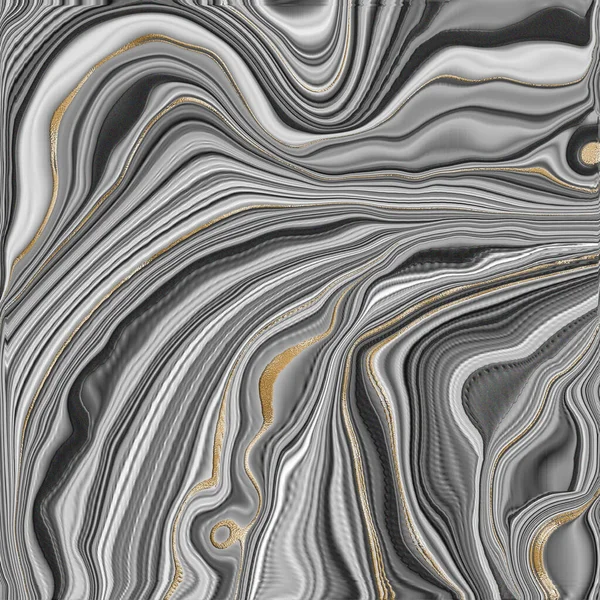 美丽的灰色卷曲大理石玛瑙与黄金脉 摘要玛瑙质感和金光闪闪的背景 流星雨效应 — 图库照片