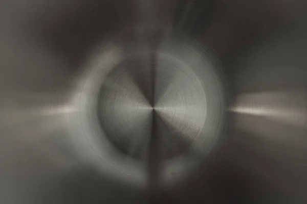 Superfície Metálica Aço Inoxidável Escovada Redonda Escura Background Mit Espaço — Fotografia de Stock