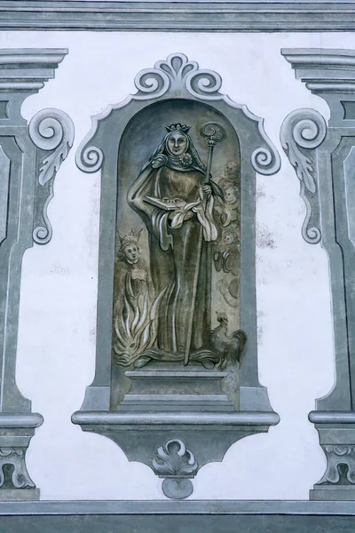Svatý Freska Slavném Benediktbeuern Opatství Německo — Stock fotografie